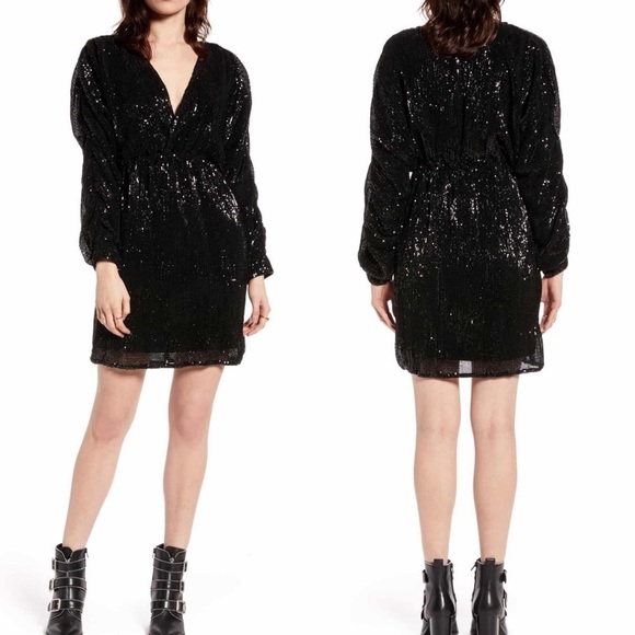 NWT NAKD Balloon Sleeve Sequin Dress - Picture 1 of 6